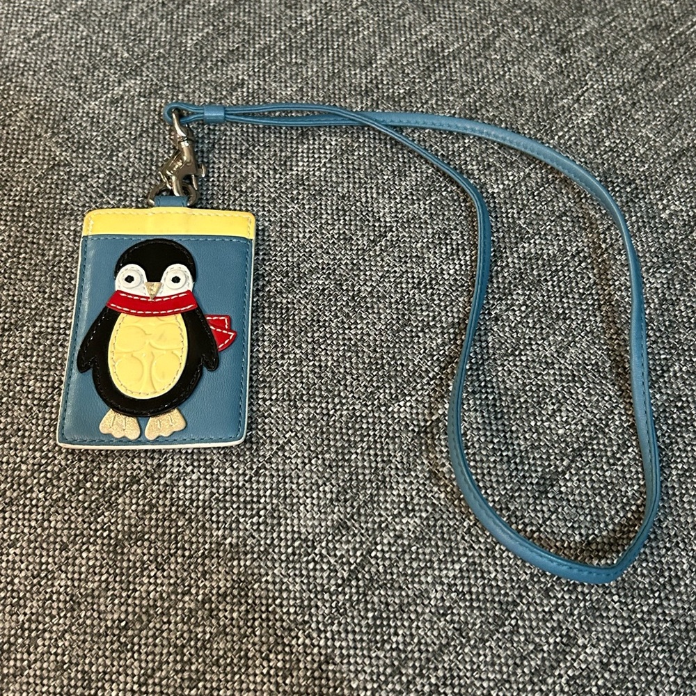 Vintage rare coach penguin badge holder